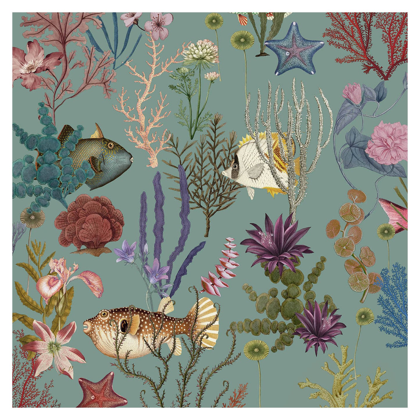 99430 - Cora Wallpaper - Soft Aqua - Holden Decor