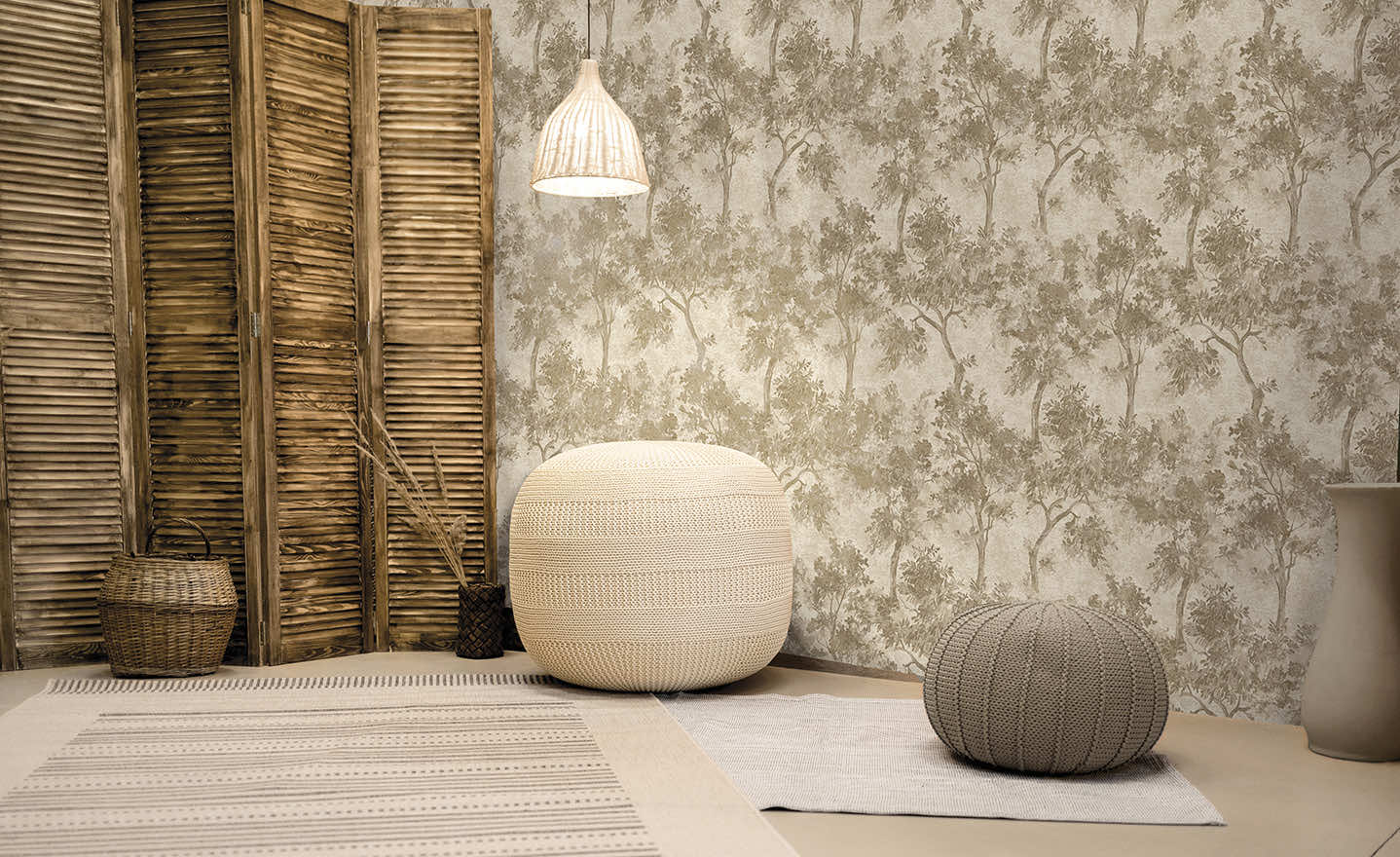 99500 - Tipu Bead Wallpaper - Taupe - Holden Decor