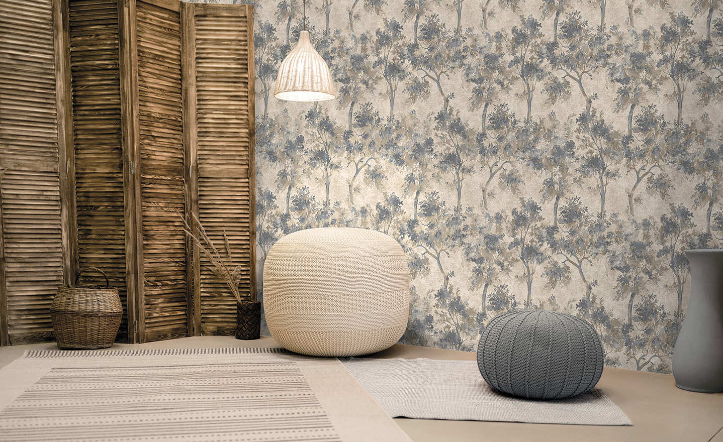 99501 - Tipu Bead Wallpaper - Indigo Blue - Holden Decor