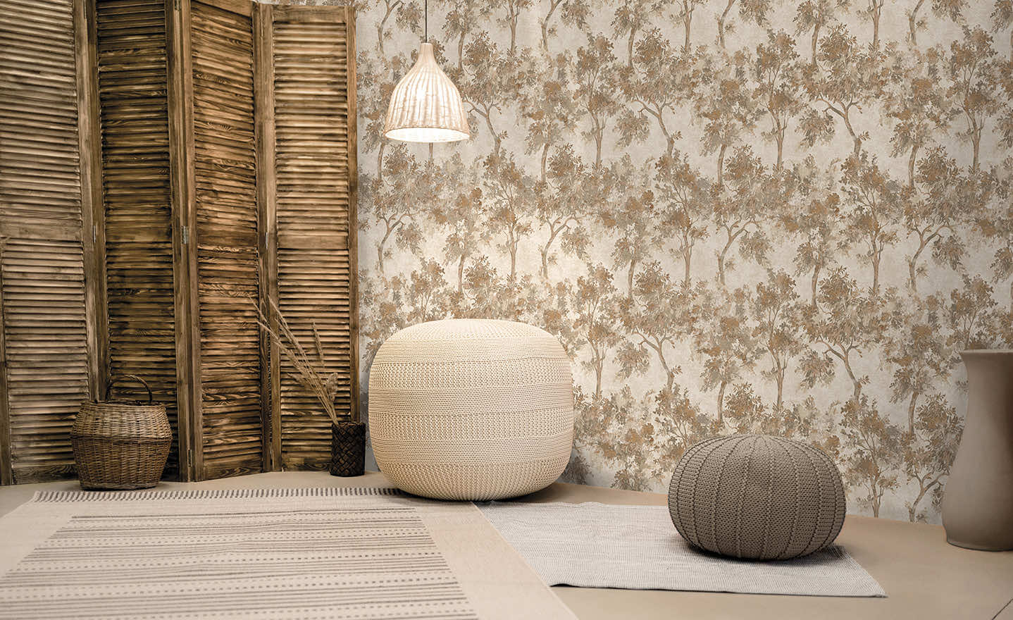 99502 - Tipu Bead Wallpaper - Terracotta - Holden Decor