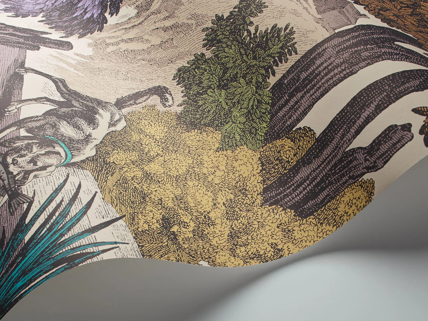 99/16065 - Versailles Grand Folie Wallpaper - Purple & Safari on White - Cole & Son