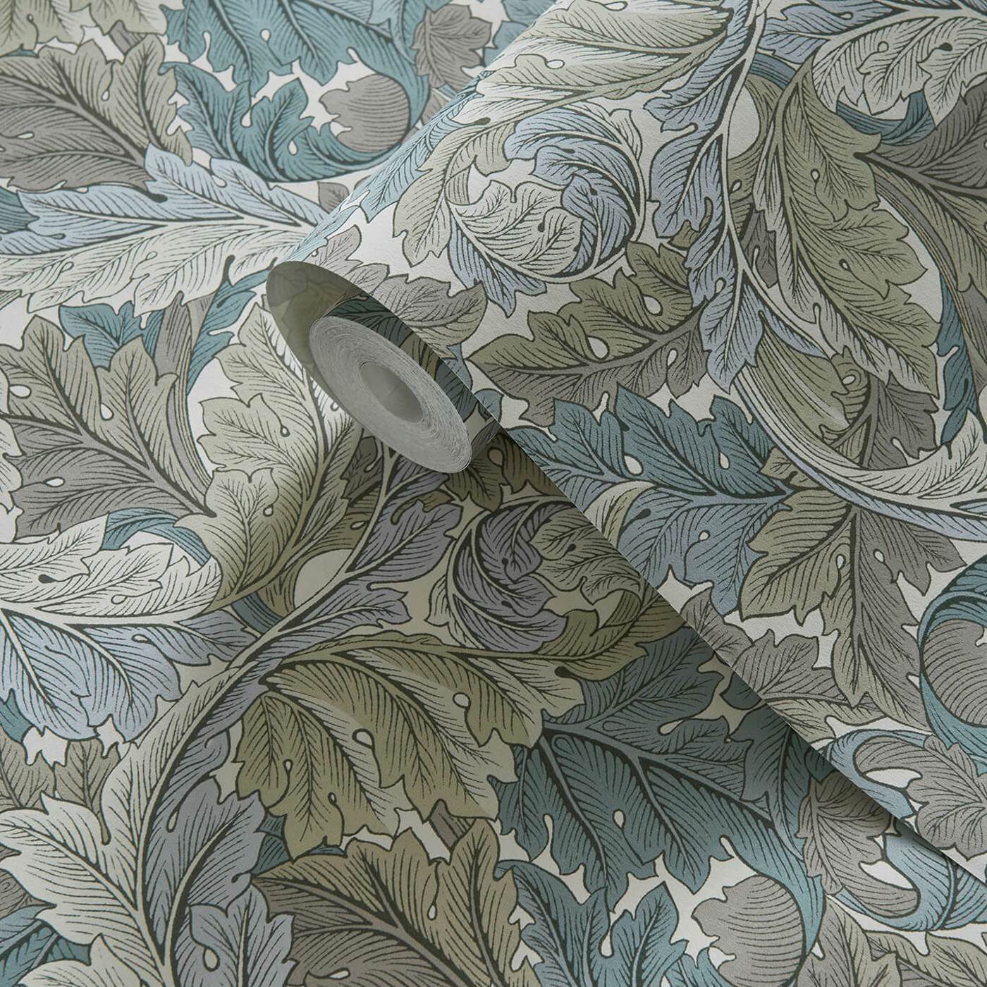 Acanthus Wallpaper - Slate/Dove - W0175/03 - Clarke & Clarke