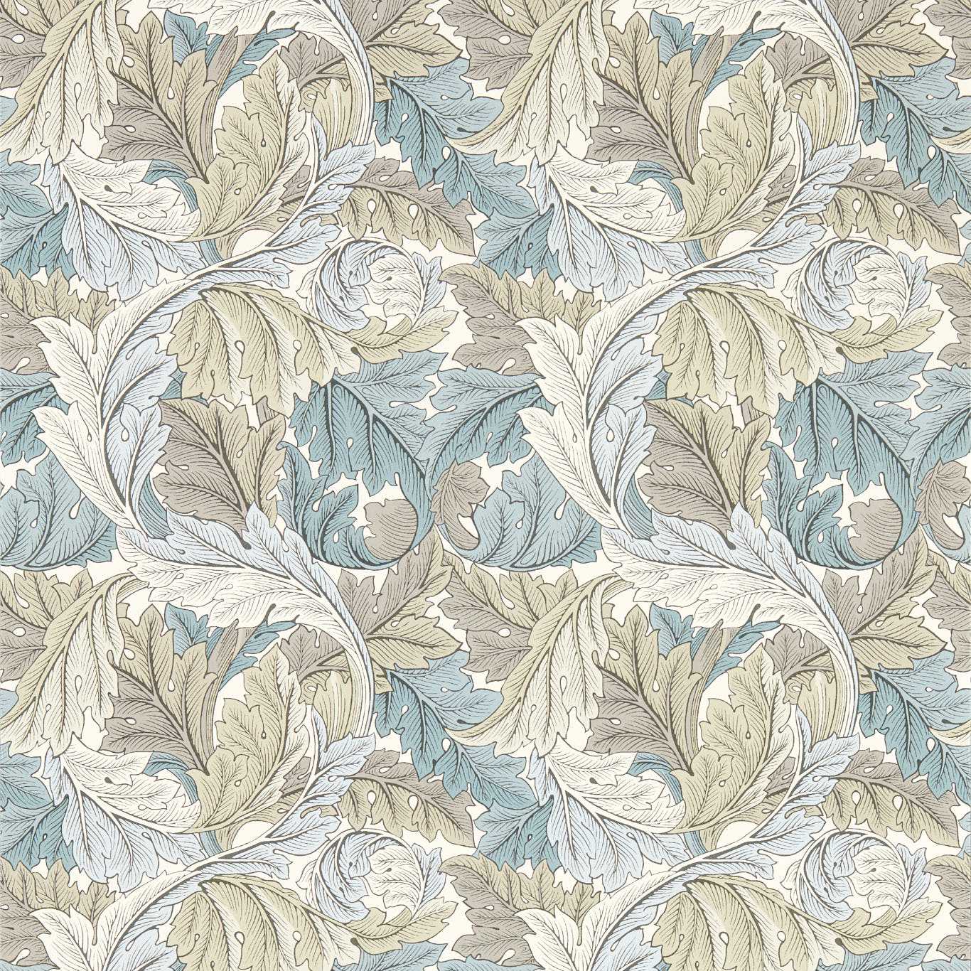 Acanthus Wallpaper - Slate/Dove - W0175/03 - Clarke & Clarke