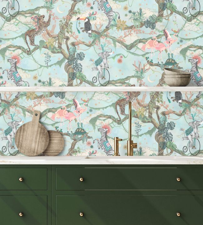 BMCF003-01B - Balancing Act Wallpaper - Green Sky - Brand McKenzie