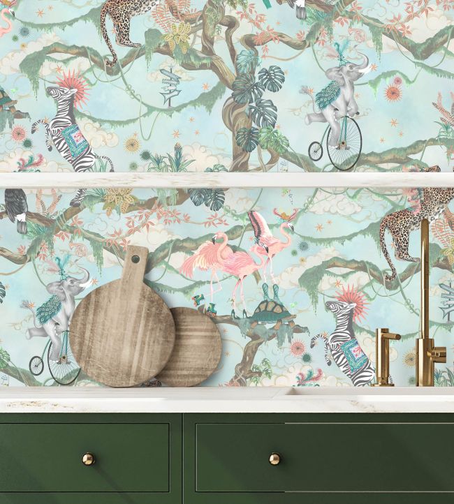 BMCF003-01B - Balancing Act Wallpaper - Green Sky - Brand McKenzie
