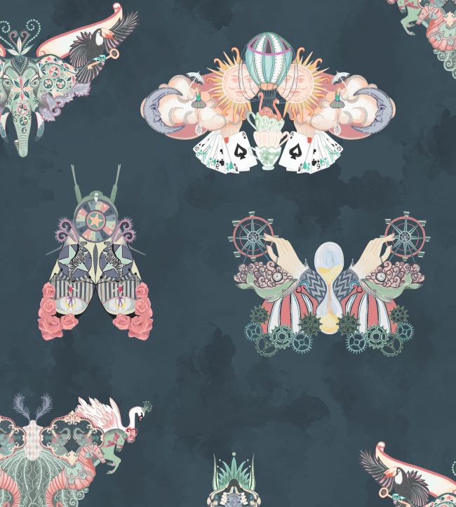 BMCF003-02B - Butterfly Effect Wallpaper - Navy - Brand McKenzie