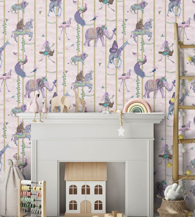 BMCF003-04C - Carousel Wallpaper - Pink - Brand McKenzie