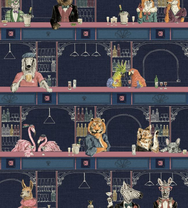 BMCF003-07C - Happy Hour Wallpaper - Midnight Pink - Brand McKenzie