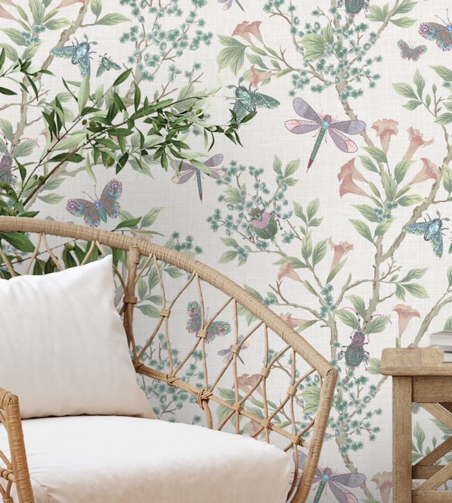 BMHD002-04A - Jewel A Flutter Wallpaper - Blush - Brand McKenzie