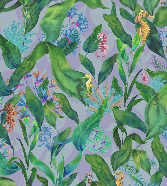 BMHD002-08C - Seahorse Mangrove Wallpaper - Spring Green - Brand McKenzie