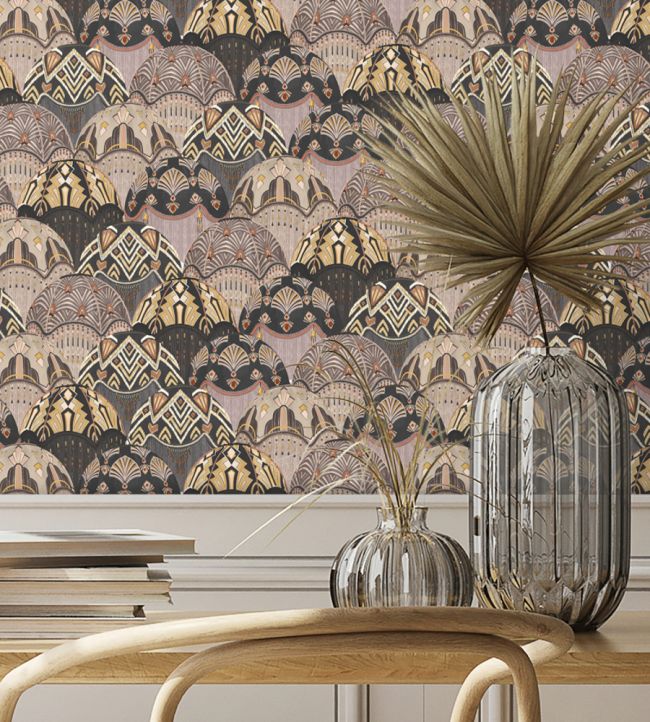 BMHD002-09B - Silk Shades Wallpaper - Charcoal - Brand McKenzie