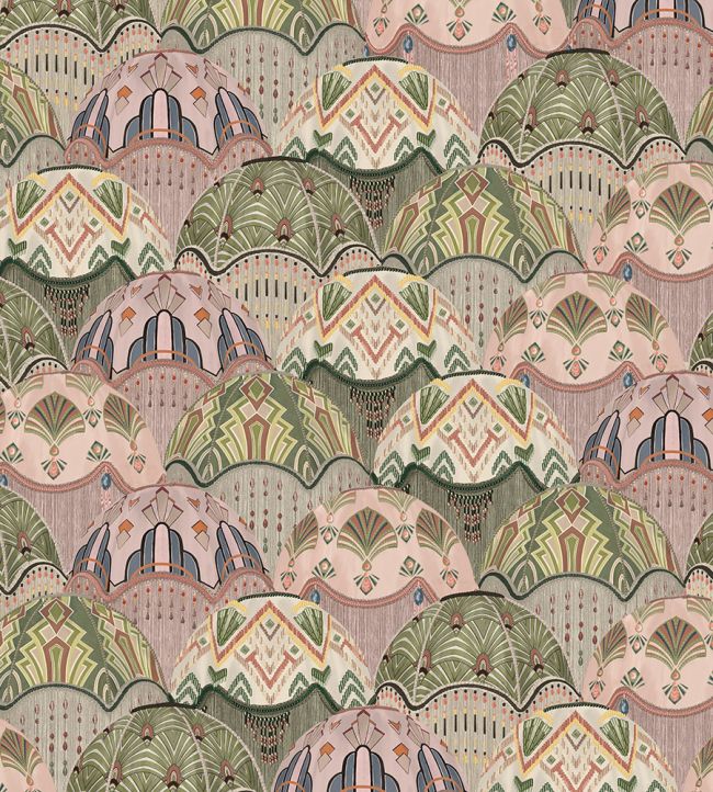 BMHD002-09C - Silk Shades Wallpaper - Salmon & Olive - Brand McKenzie