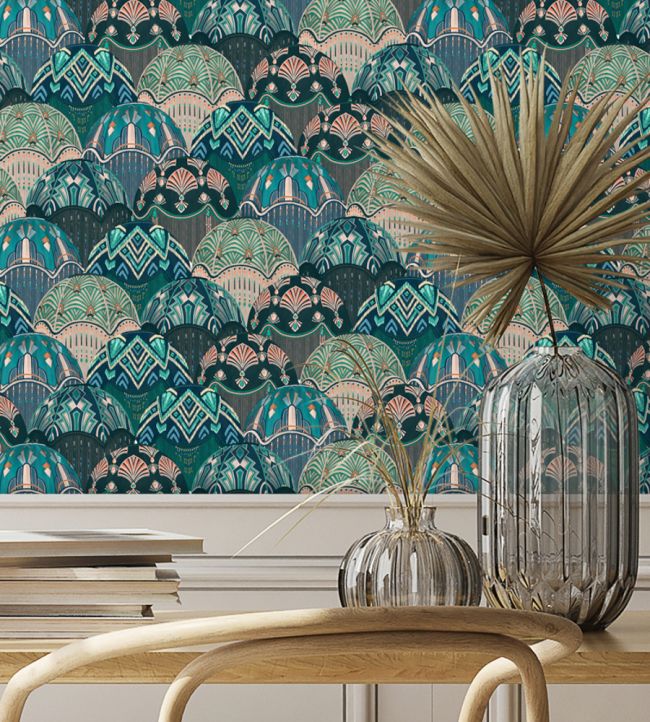BMHD002-09D - Silk Shades Wallpaper - Teal - Brand McKenzie