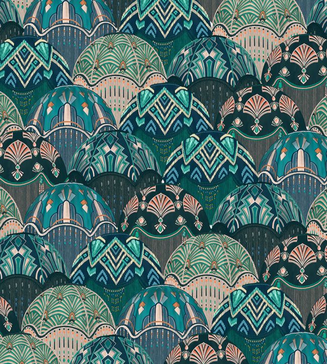 BMHD002-09D - Silk Shades Wallpaper - Teal - Brand McKenzie