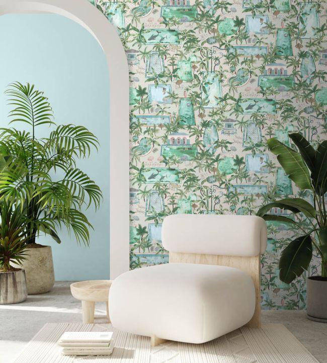 BMPP004-06B - Lido Wallpaper - Turquoise - Brand McKenzie
