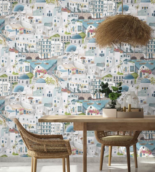 BMPP004-08D - The Mediterranean Wallpaper - Slate Blue - Brand McKenzie