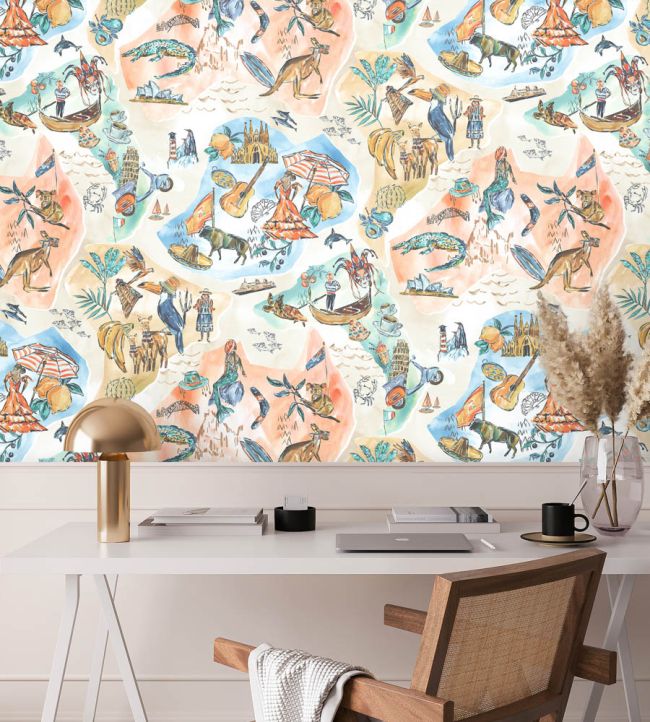BMPP004-10B - Travel Map Wallpaper - Earth - Brand McKenzie