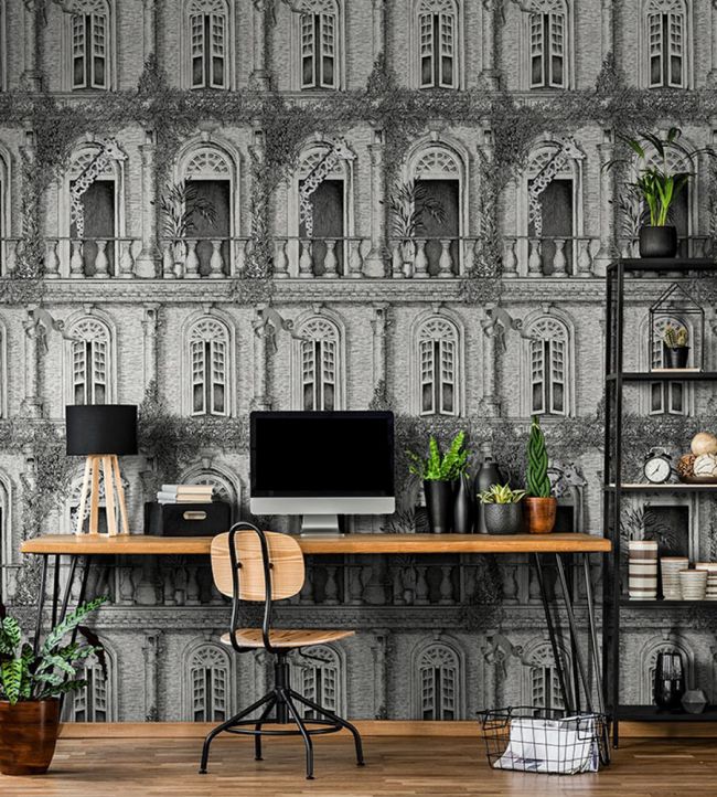 BMTD001-03B - Animal Architecture Wallpaper - Grey - Brand McKenzie