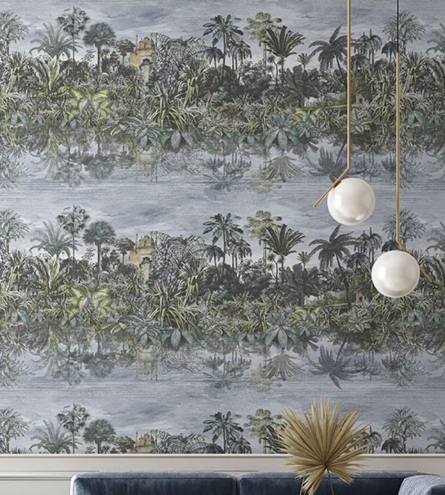 BMTD001-16B - Tropical Reflections Wallpaper - Green - Brand McKenzie