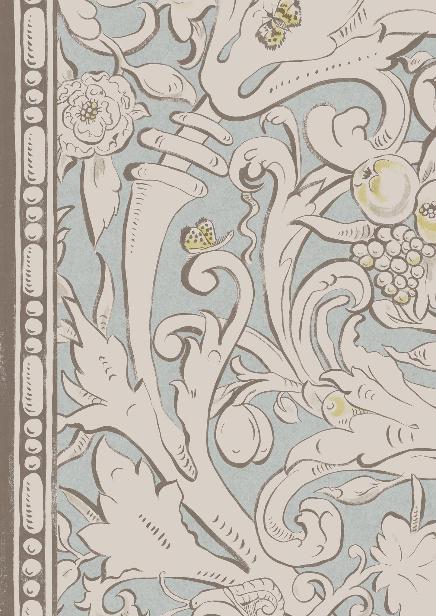 Bacchus Wallpaper - Grigio - Lewis & Wood