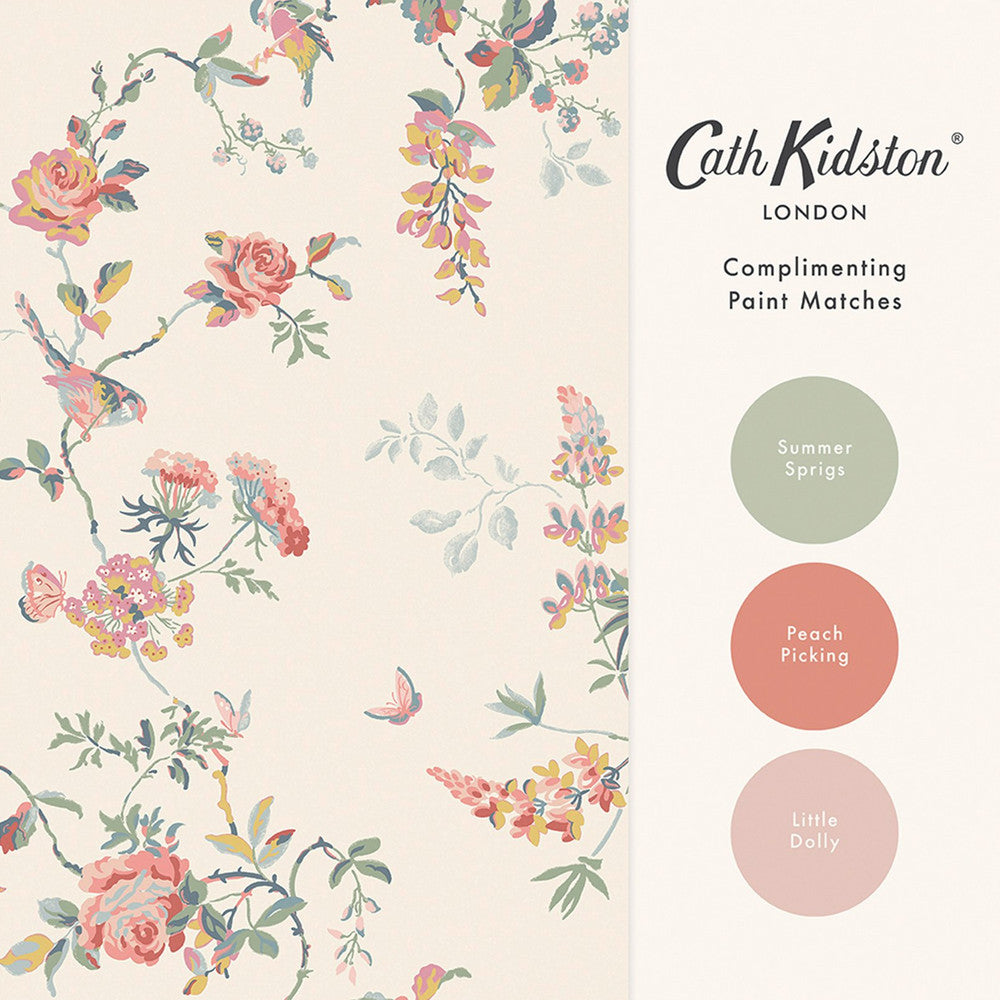 Birds & Roses Wallpaper - Multi - 25503 - Cath Kidston