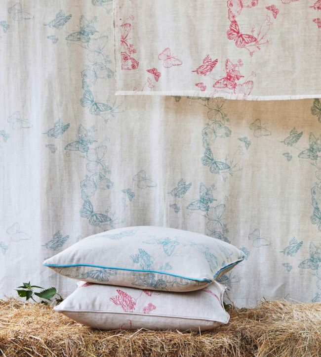 Butterflies Fabric - Raspberry - BGF010-501 - Barneby Gates