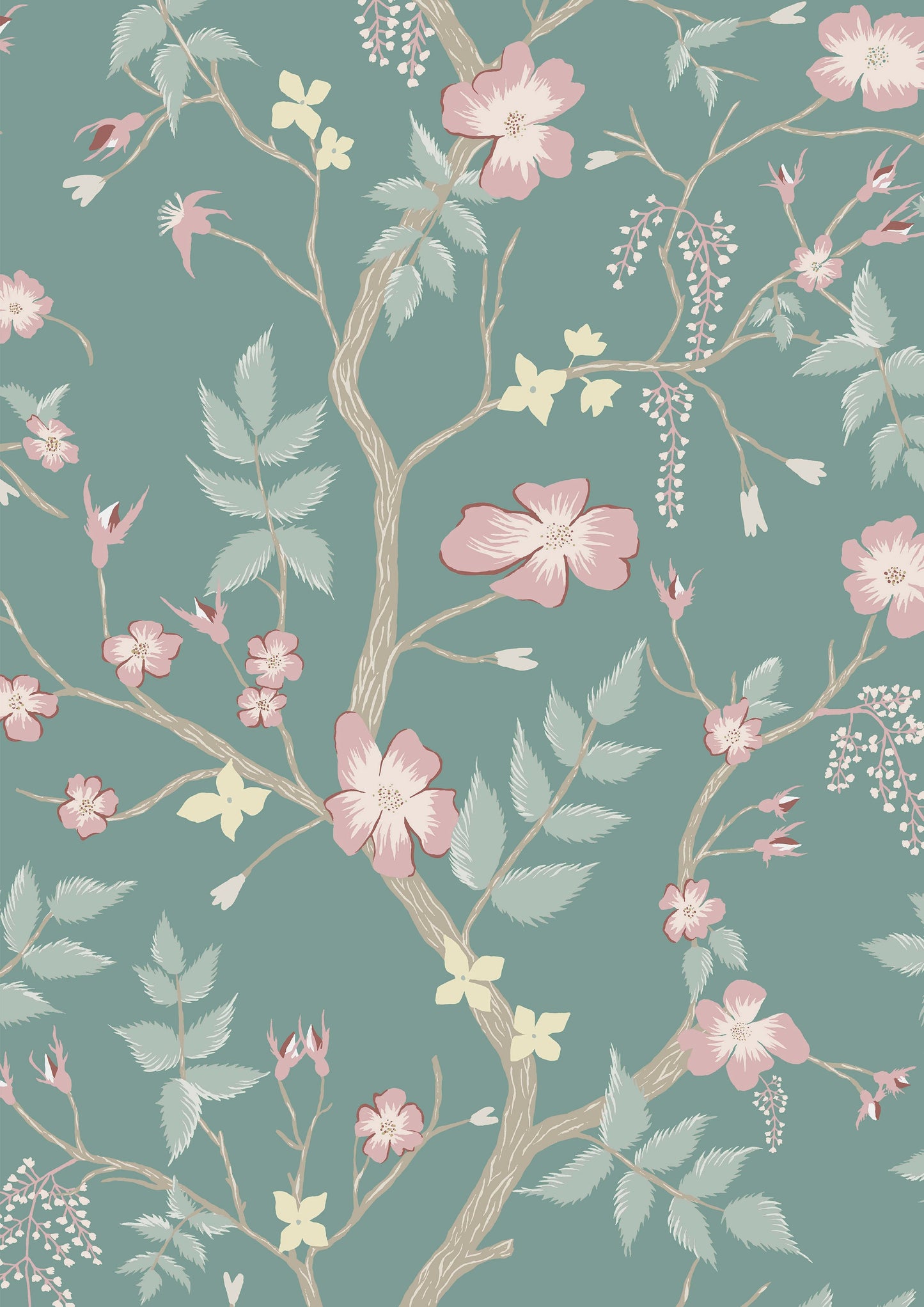 Cinda's Roses Wallpaper - Genie - Lewis & Wood