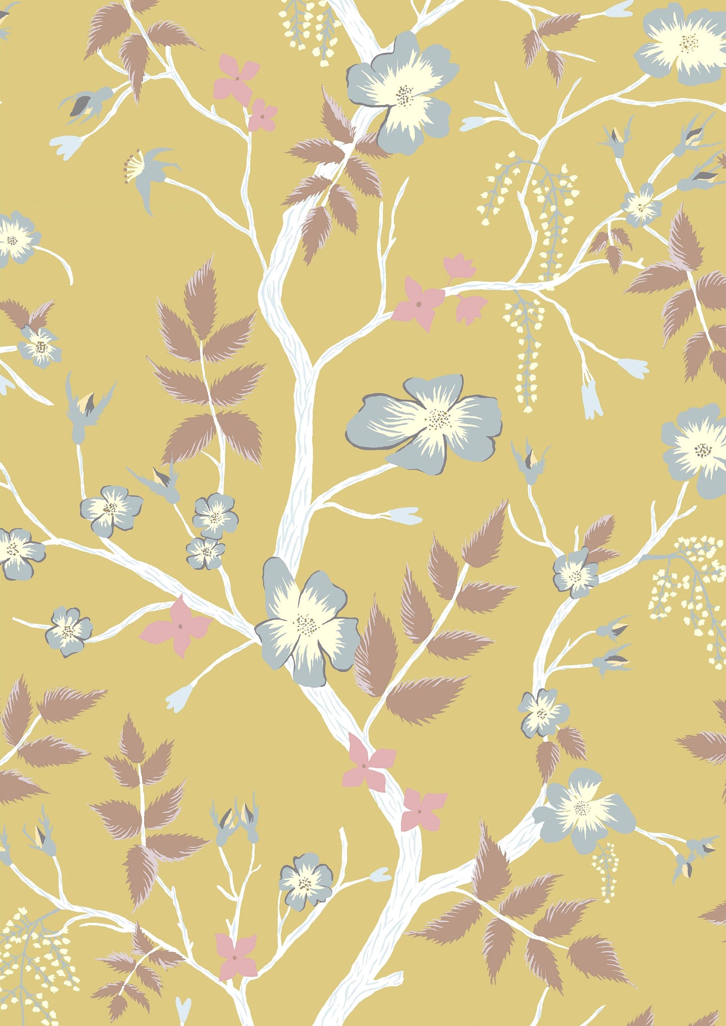 Cinda's Roses Wallpaper - Sunshine - Lewis & Wood