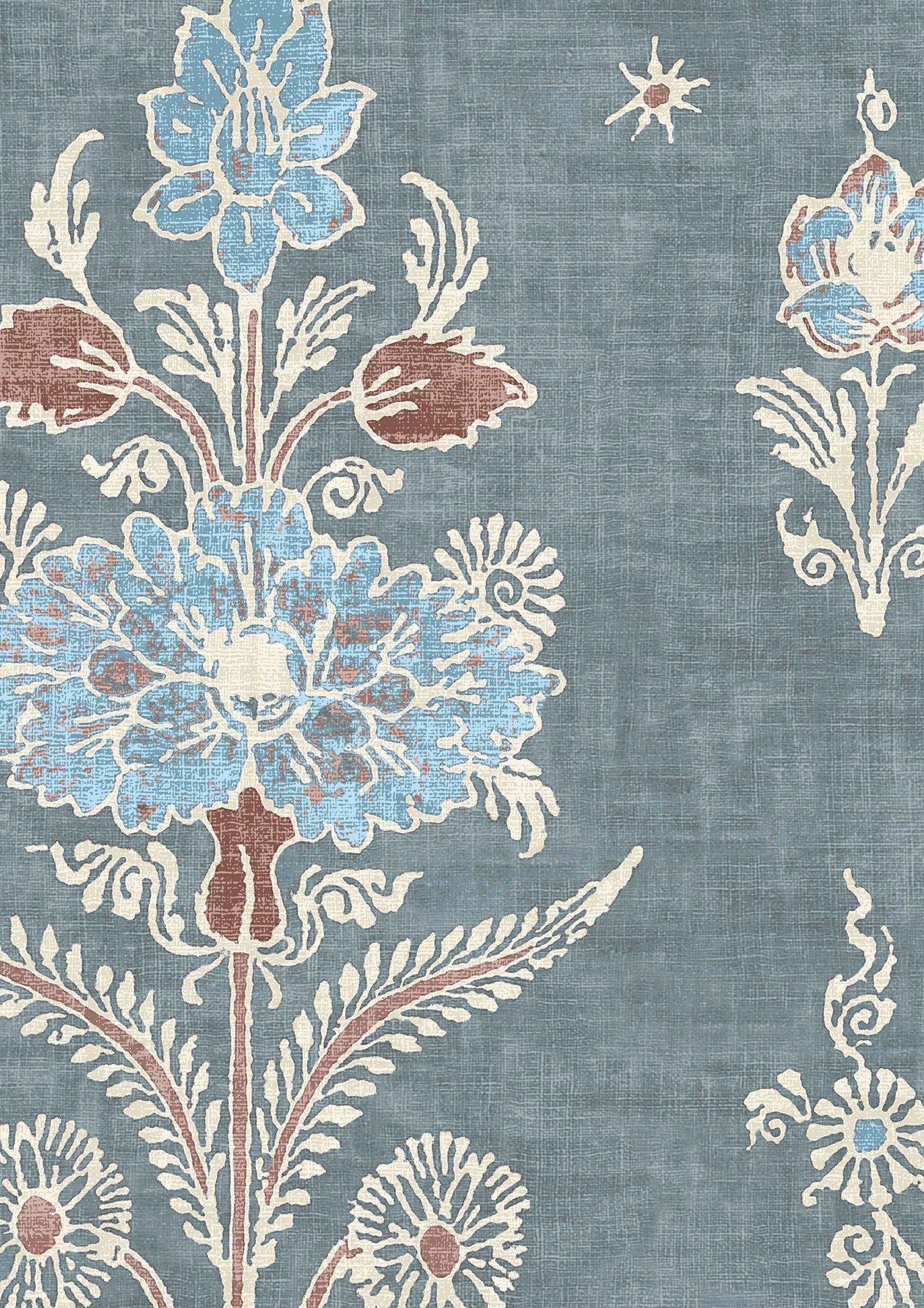 Citadel Wallpaper - Blue Almond - Lewis & Wood