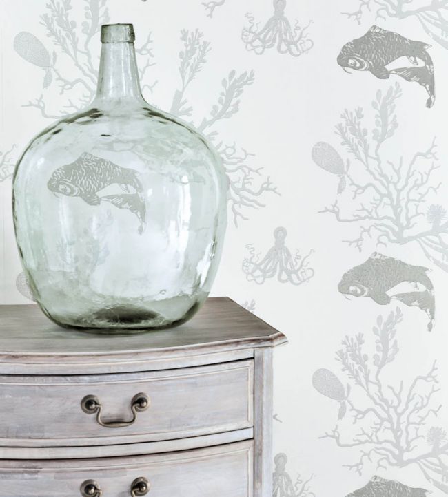 Coral Wallpaper - Pale grey / silver - BG0900 - 202 - Barneby Gates