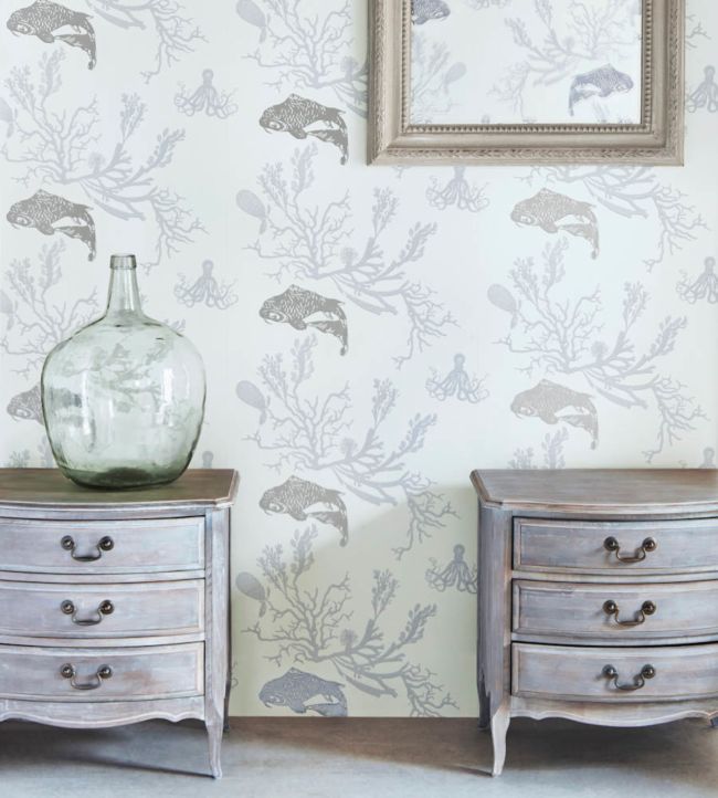 Coral Wallpaper - Pale grey / silver - BG0900 - 202 - Barneby Gates