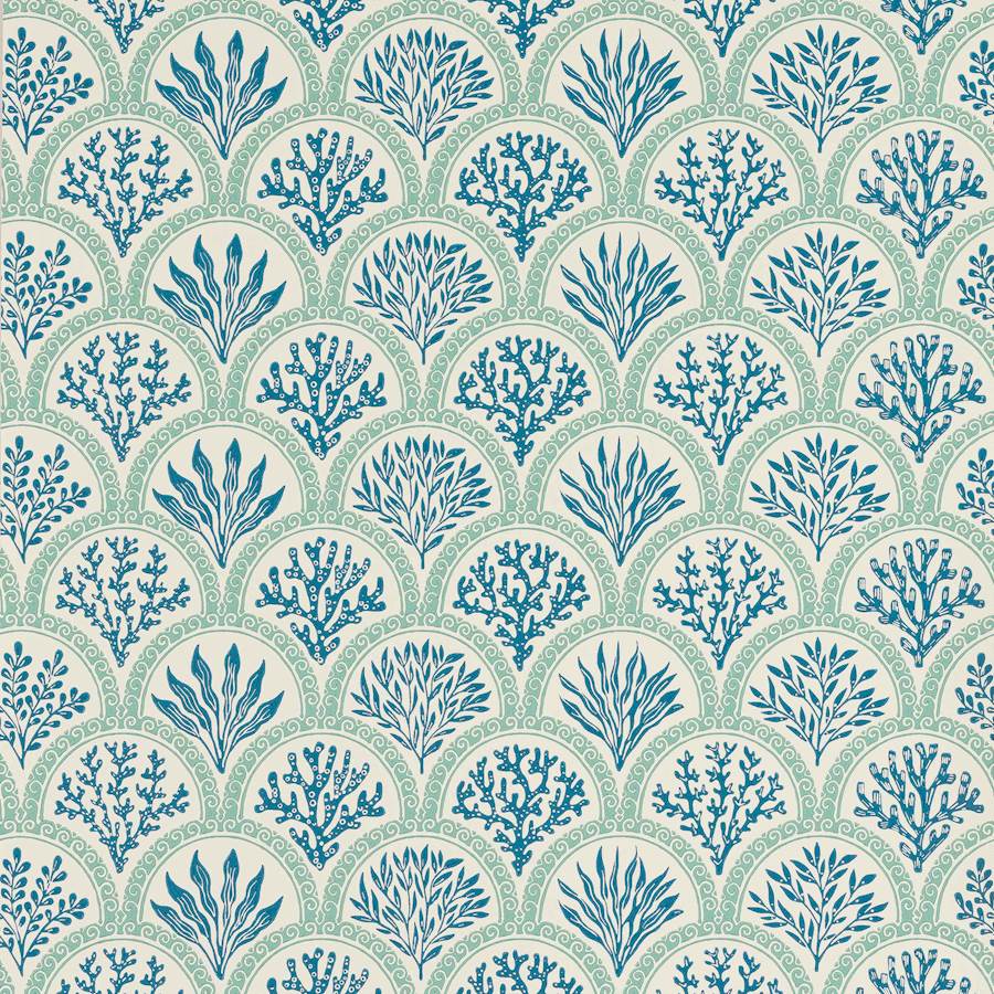 Coralli Wallpaper - Blue - J186W-04 - Jane Churchill