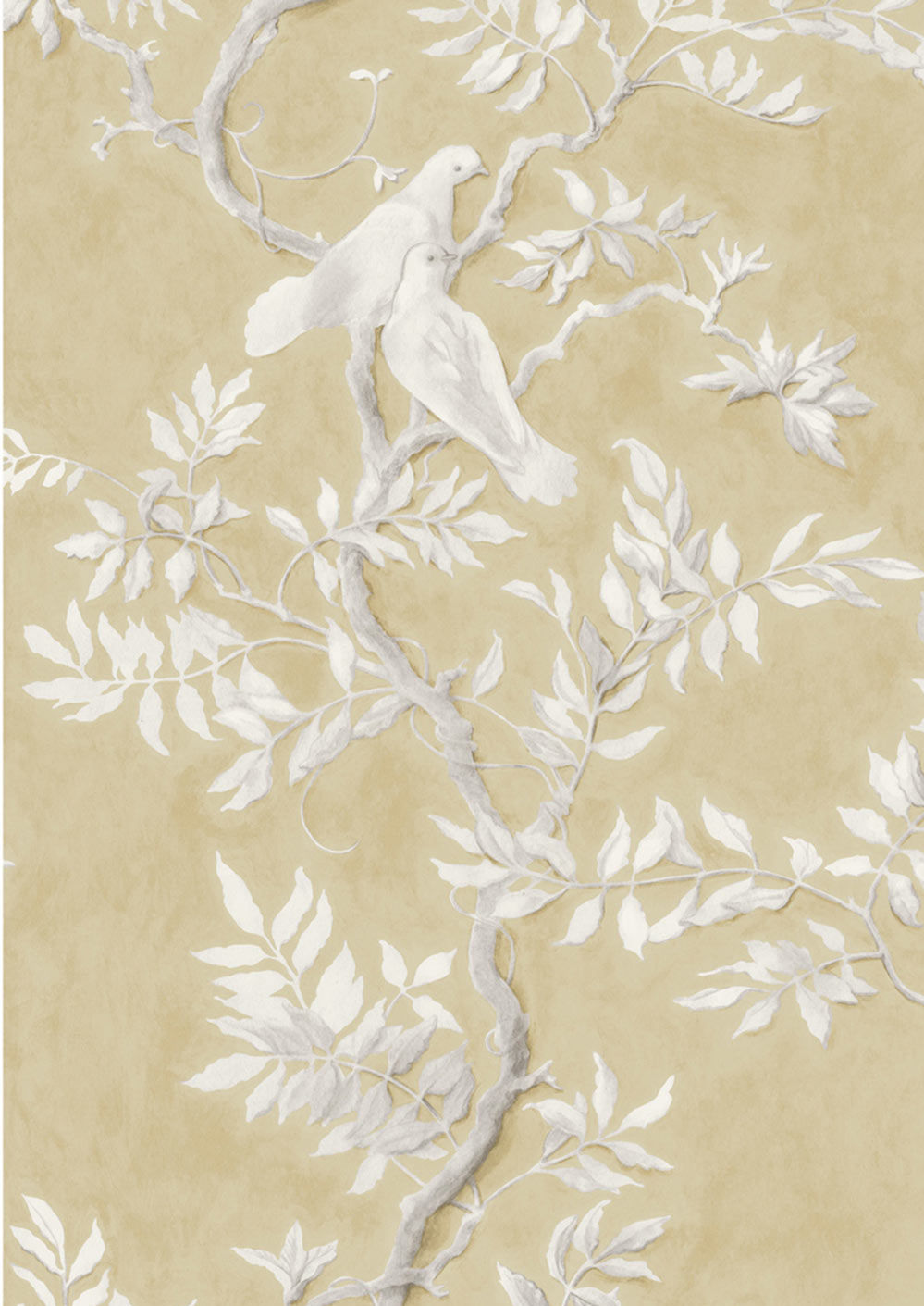 Doves Wallpaper - Fawn - Lewis & Wood