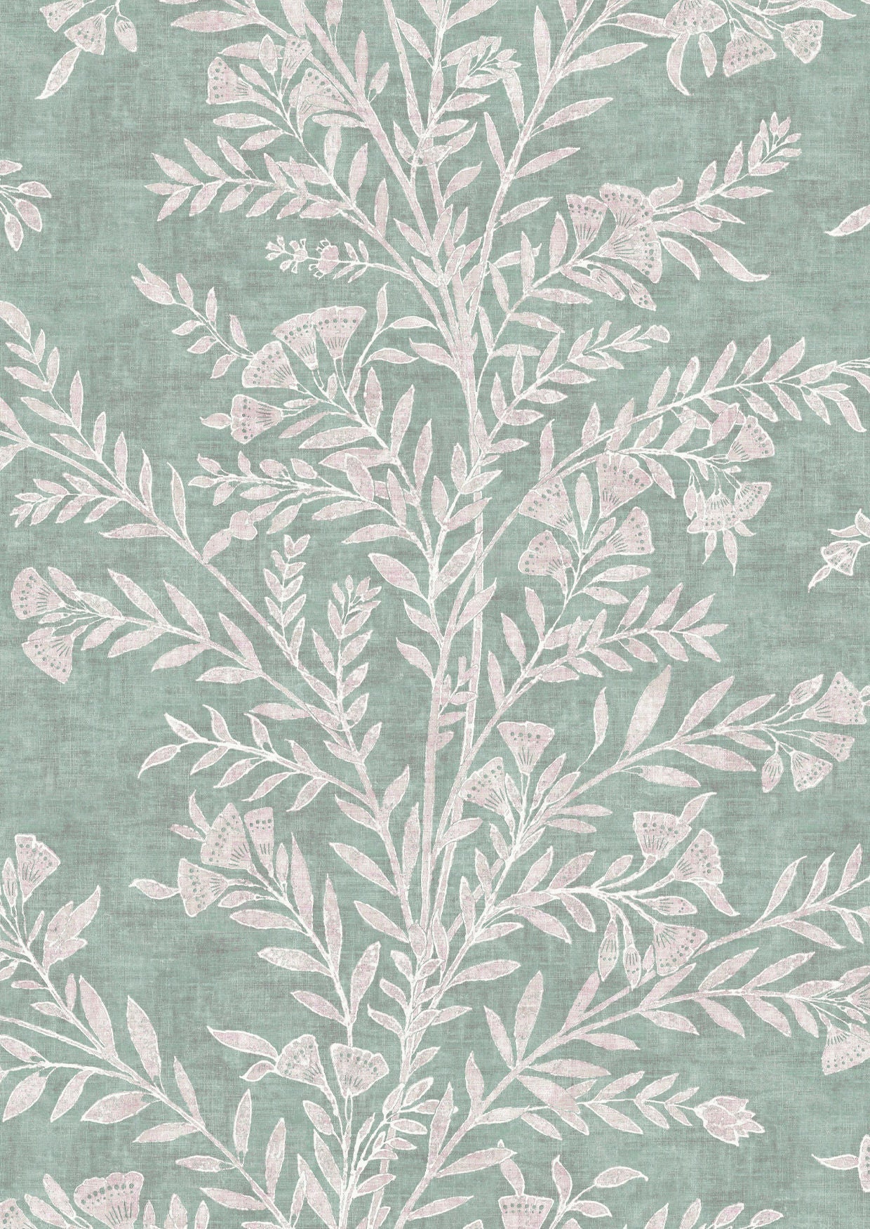 Fan Flower Wallpaper - Eucalyptus - Lewis & Wood