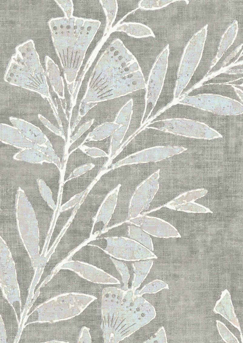 Fan Flower Wallpaper - Opal - Lewis & Wood