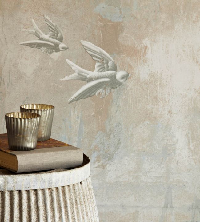 Fresco Birds Wallpaper - Natural - BG0700 - 101 - Barneby Gates