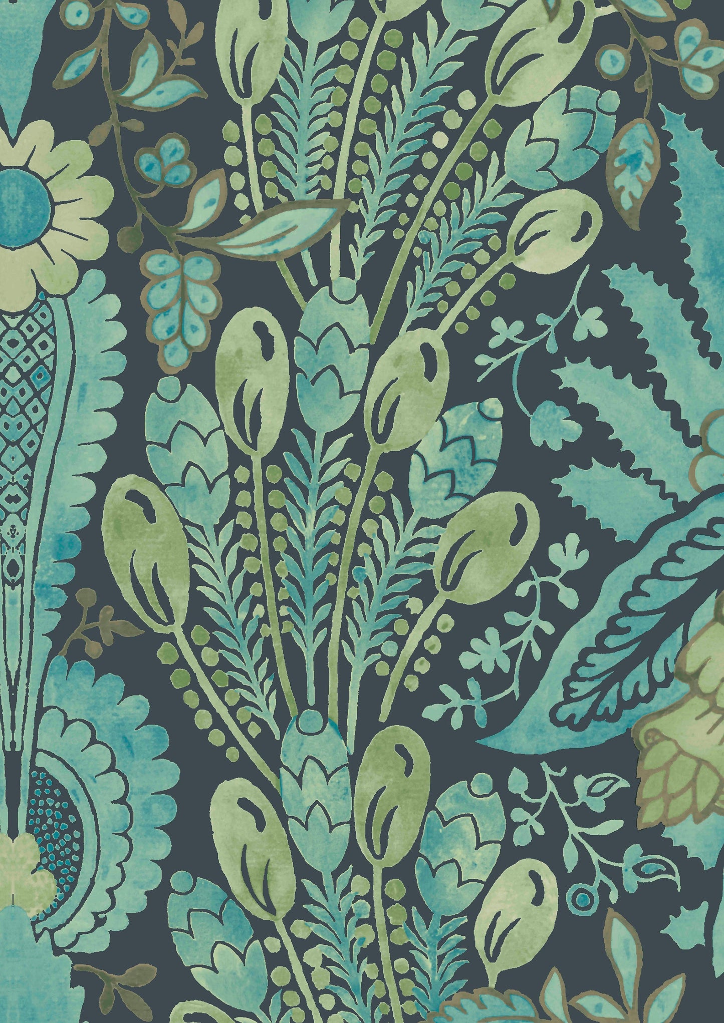 Hawksmoor Wallpaper - Peacock - Lewis & Wood
