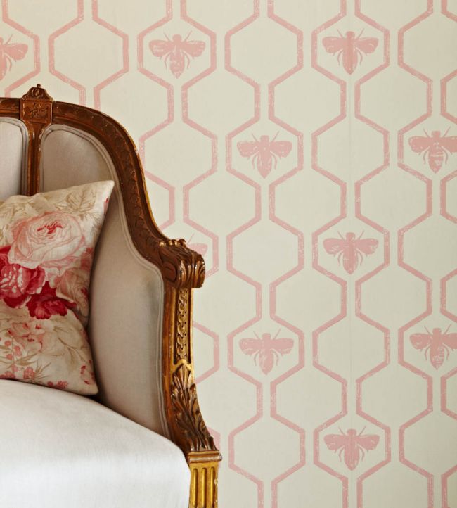 Honey Bees Wallpaper - Rose on Stone - BG0700 - 202 - Barneby Gates