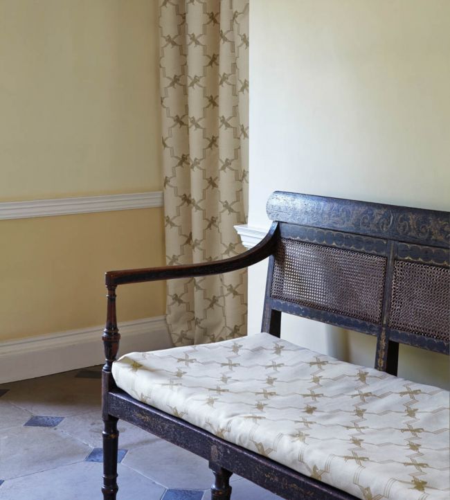Horse Trellis Fabric - Metallic Stone - BGF020202 - Barneby Gates