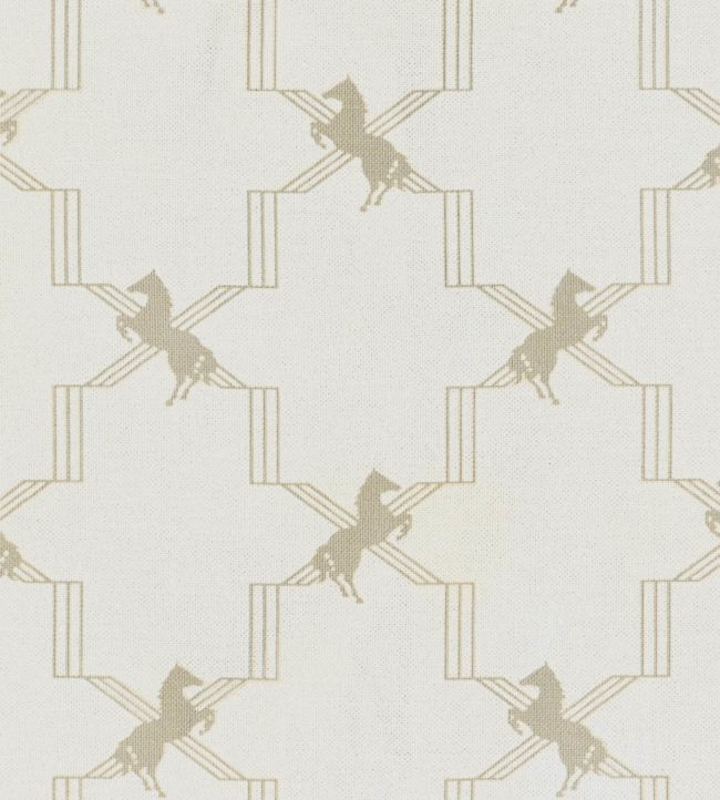 Horse Trellis Fabric - Metallic Stone - BGF020202 - Barneby Gates