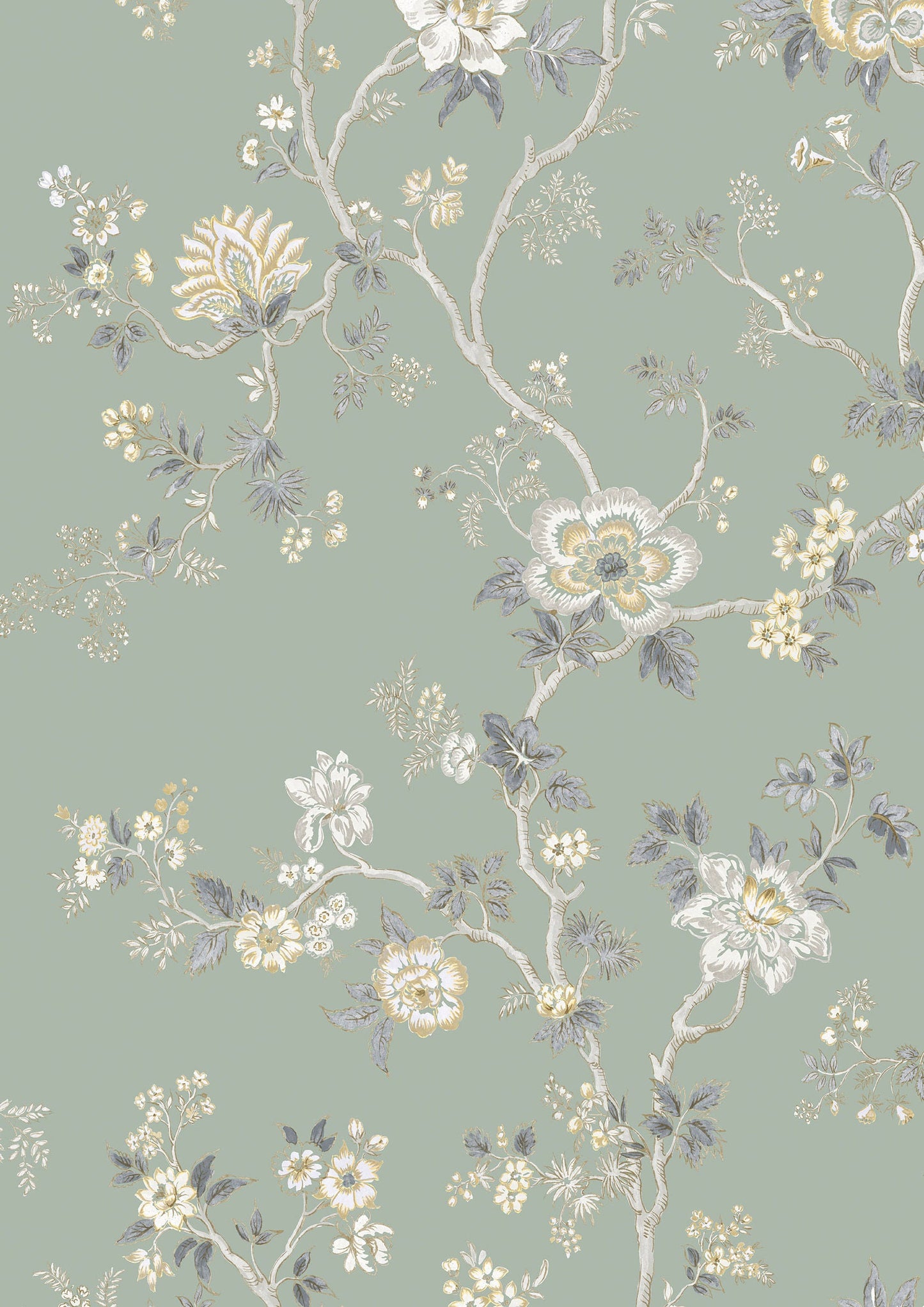 Indienne Wallpaper - Green Glaze - Lewis & Wood