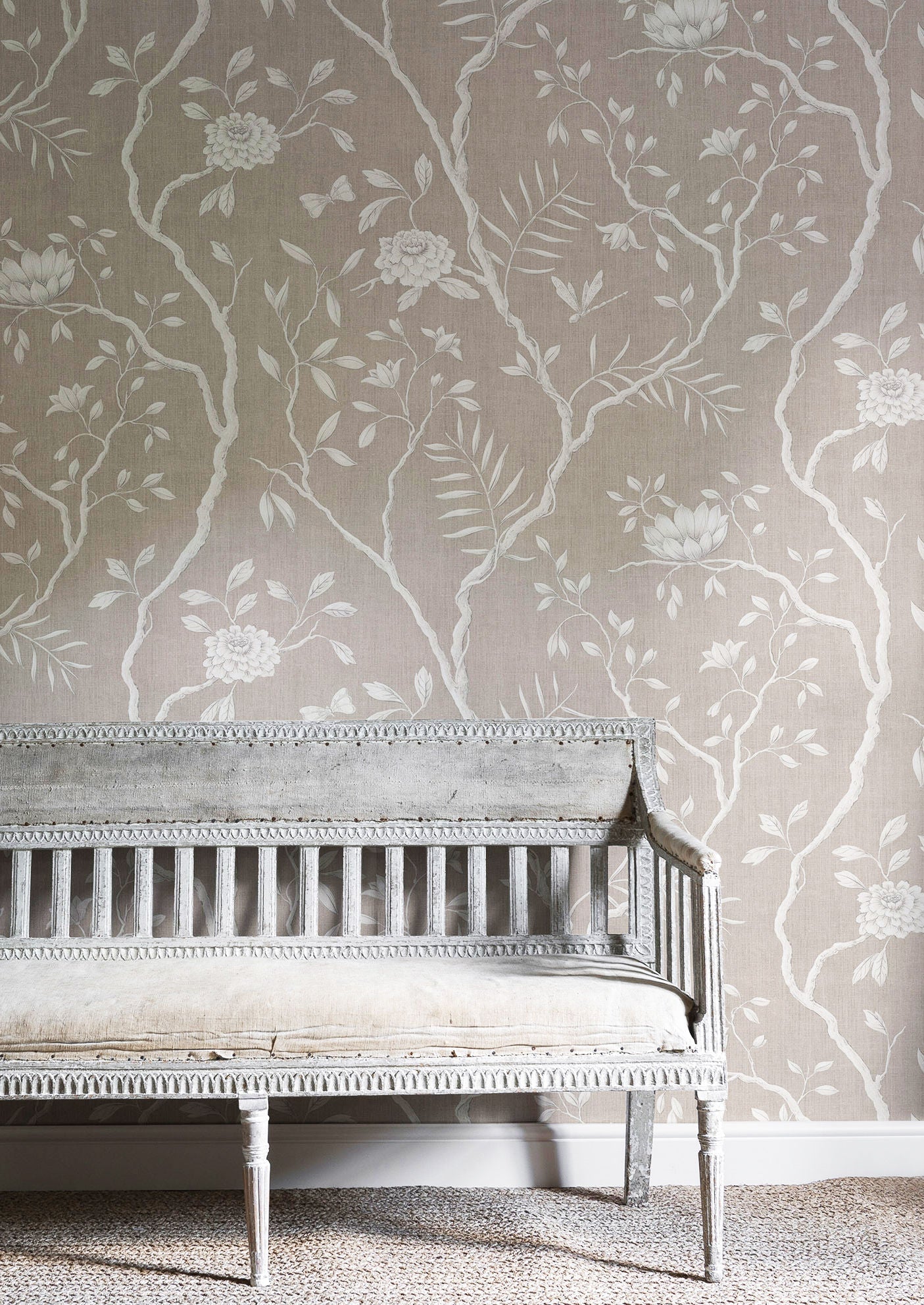 Jasper Peony Wallpaper - Almond - Lewis & Wood