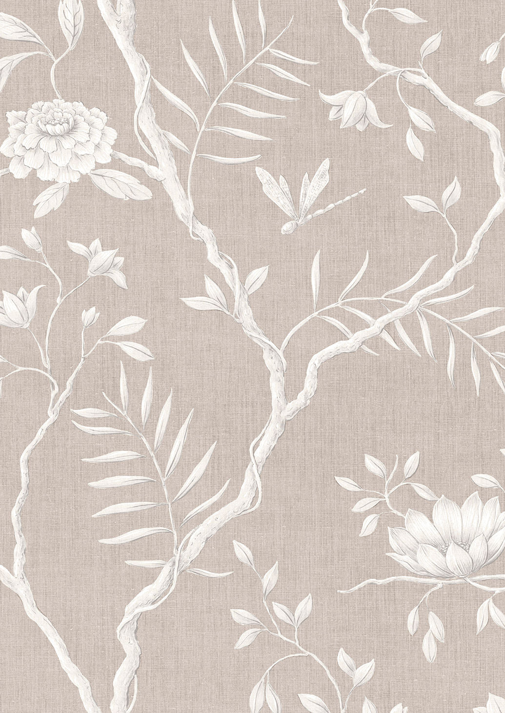 Jasper Peony Wallpaper - Almond - Lewis & Wood