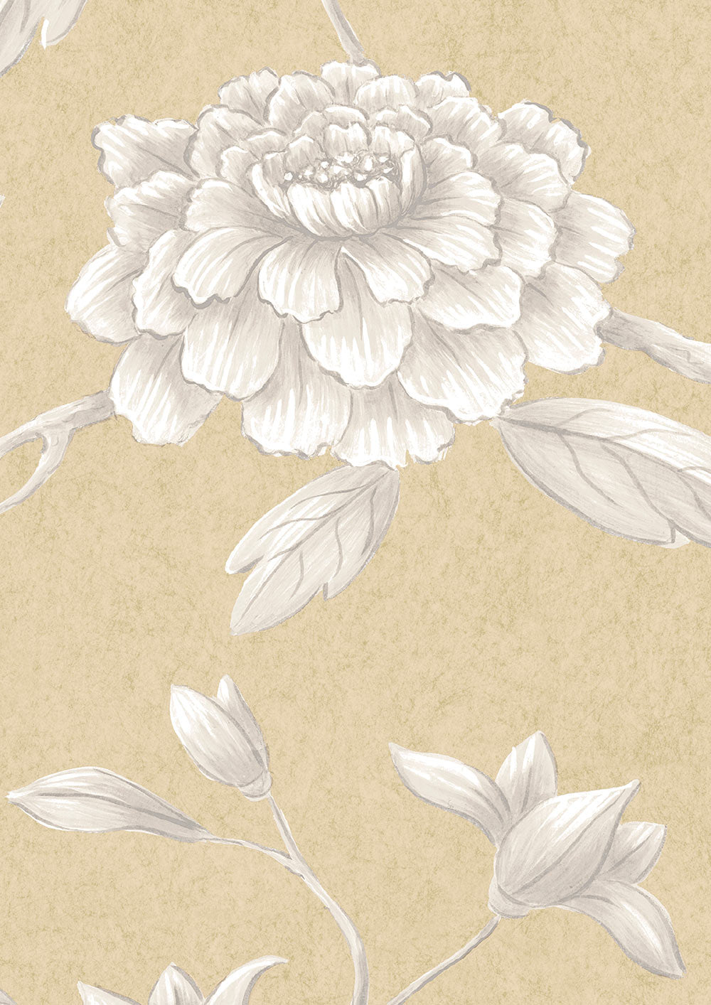 Jasper Peony Wallpaper - Barley - Lewis & Wood