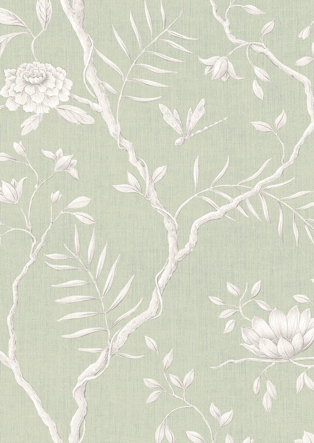 Jasper Peony Wallpaper - Eau de Nil - Lewis & Wood