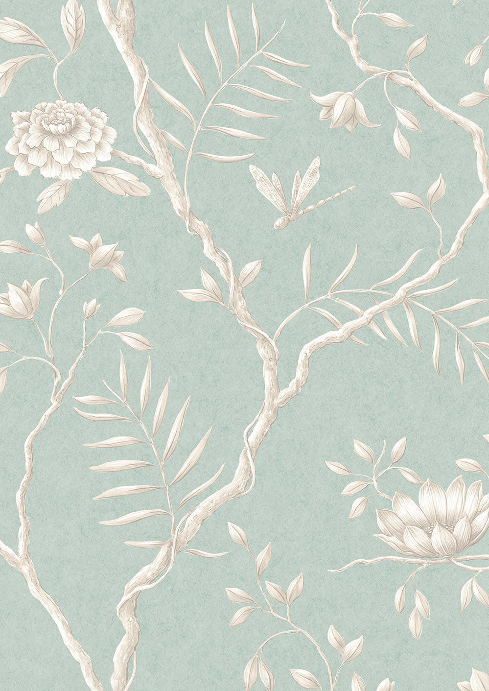 Jasper Peony Wallpaper - Green Glaze - Lewis & Wood