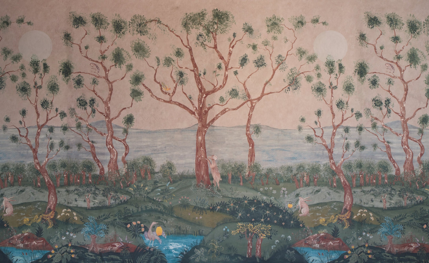 KKLAPADU - Lantern Parade Wallpaper - Plaster pink - Andrew Martin