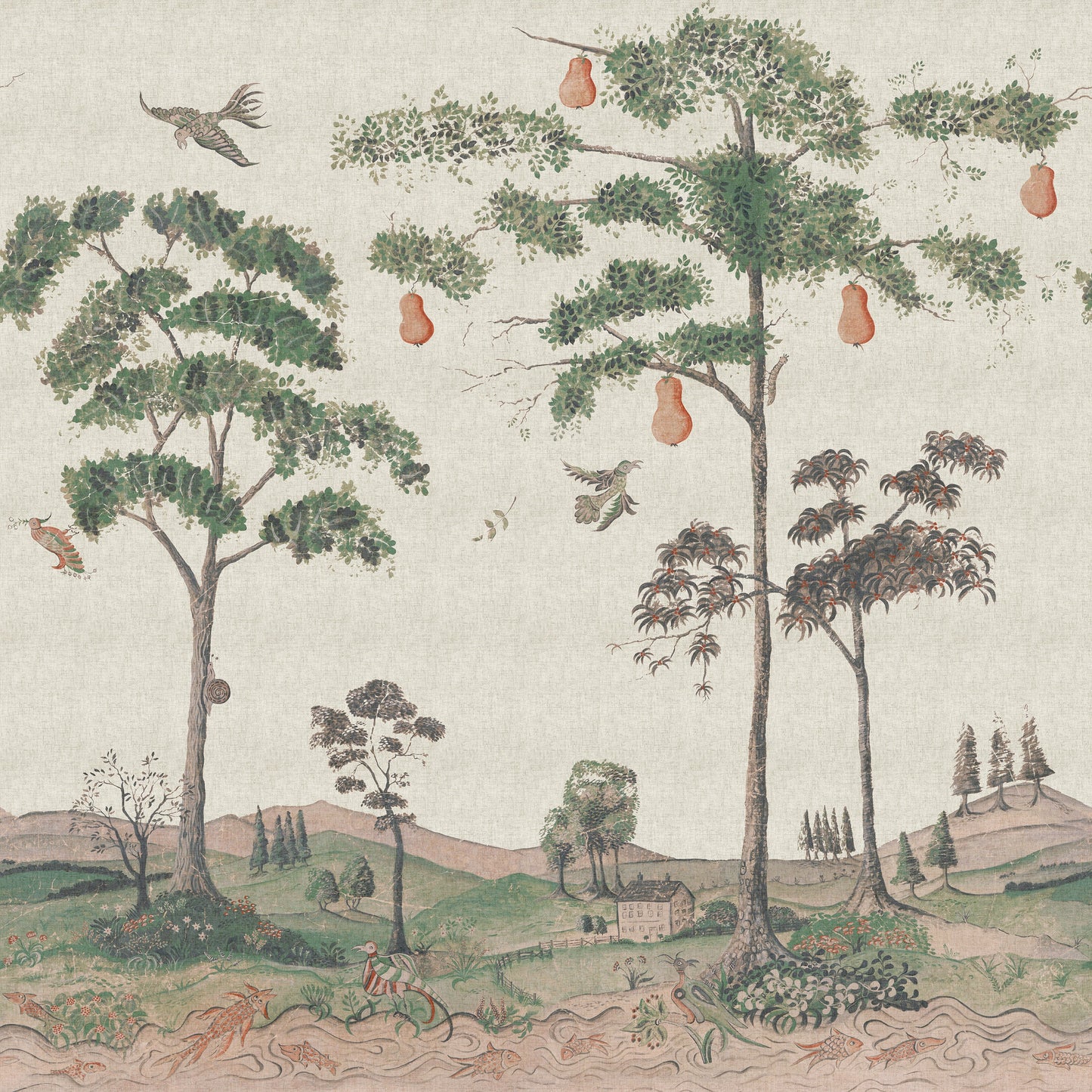 KKMYLALIN - Mythical Land Wallpaper - Linen - Andrew Martin