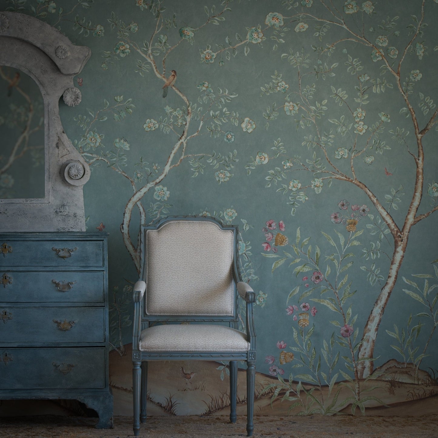 KKSBRA - Songbird Wallpaper - Rain Blue - Andrew Martin