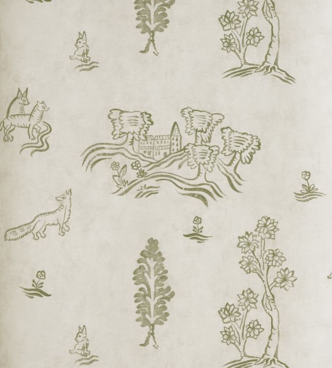 KKWYBG - Wychwood Wallpaper - Basil Green - Andrew Martin